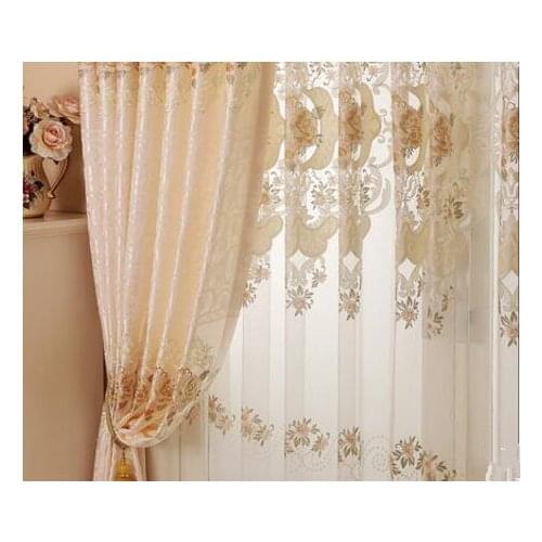 European curtain water soluble embroidery custom curtain finished product half shade living room finished room
