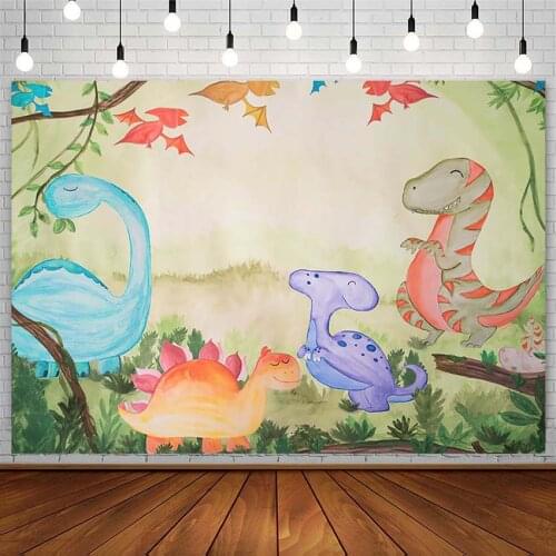 Jungle Dinosaur Backdrop Boy Birthday Party Decor Forest Baby Shower Portrait Photography Background Photostudio Photozone Props