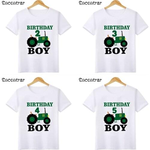 Cartoon Car Print 1 2 3 4 5 6 7 8 9 Years Birthday Boys T-shirt Funny Kids T shirt Baby Children Present Party Clothes,HKP2486