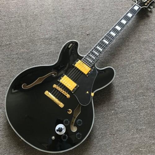 Free delivery, rosewood fingerboard, black jazz electric guitar , high quality electric guitar
