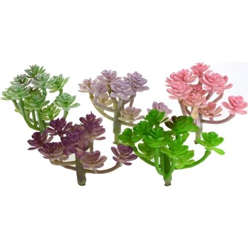 Artificial Flocking Succulent Plants DIY Home Garden Office Wedding Decoration Mini Bonsai Plante Wedding Party Decoration Plant