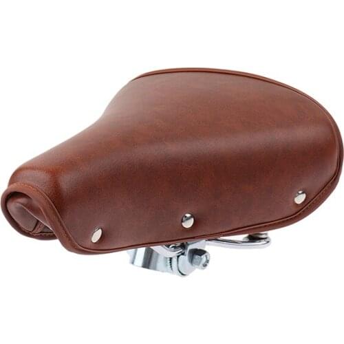 Retro Leather Spring Seat Shock Absorption Cushion Cycling Universal Comfortable Replacement Vintage Style Bicycle Saddle