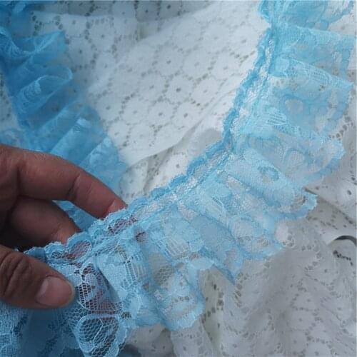 1Yards Embroidery Lace Fabric Guipure Tulle Green Pink Blue Lace Ribbon Trim 6cm Diy Sewing Lace Fabric Dress Clothes Crafts ZA9