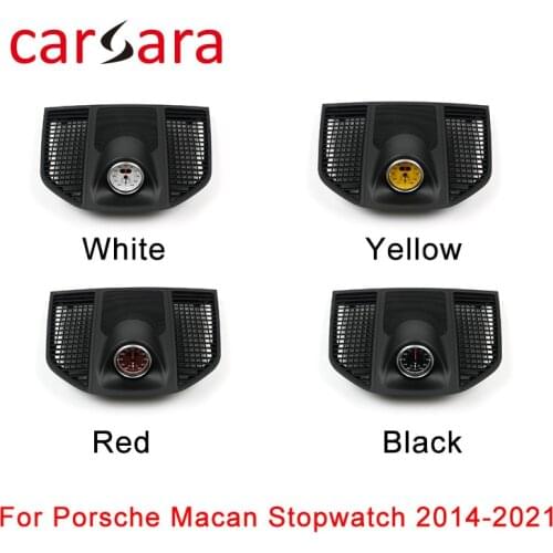 Car Stopwatch Cover Panel Kit for Porsche Macan 2014-2020 Dashboard Center Clock Compass Time Electronic Meter Clock Agate Grey