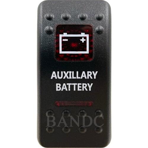 Cover Cap Only！AUXILIARY BATTERY Rocker Switch Cover Cap Red Window Labeled for Boat ARB Carling NARVA Control Cap Accessories