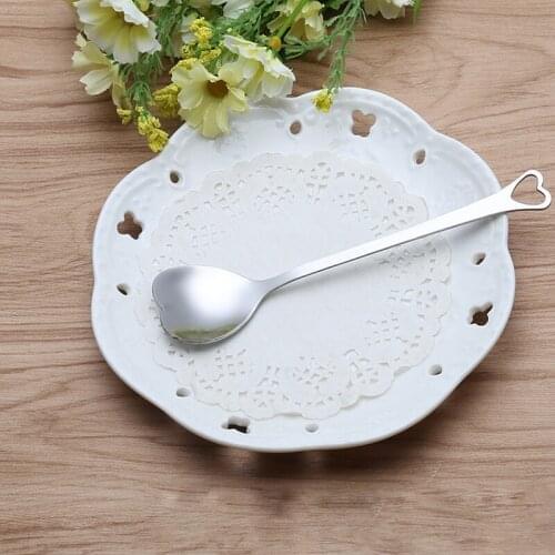 Creative Heart Shape Stainless Steel Coffee Spoon Dessert Sugar Stirring Spoon Ice Cream Yogurt Honey Spoon Kitchen KO996201