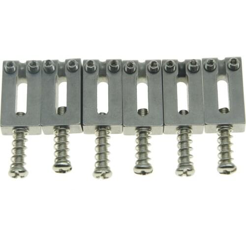 KAISH Set of 6 Stainless Steel Saddles Guitar Bridge Saddle 10.5mm/10.8mm String Spacing for Strat Tele Guitars
