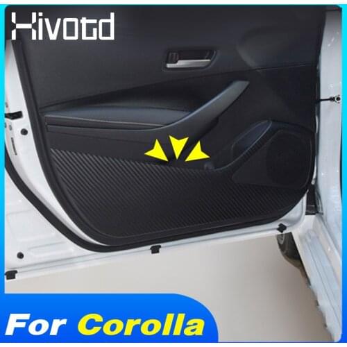 Hivotd Door Anti-kick Sticker Interior Protection Accessories Storage Box Cover Car Styling For Toyota Corolla Sedan 2019 2020