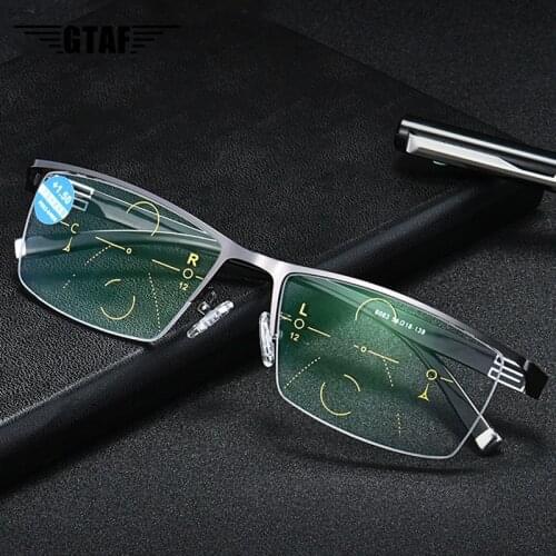 Fashion Adjustable Vision Bifocal Transition Progressive Reading Glasses Multifocal Eyeglasses UV400 Sun Glasse