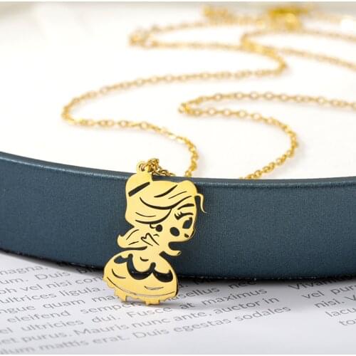 Beauty and the Beast Princess Necklaces For Women Girls Cartoon Character Pendant Cute Snow White Choker Necklace Jewelry Gifts