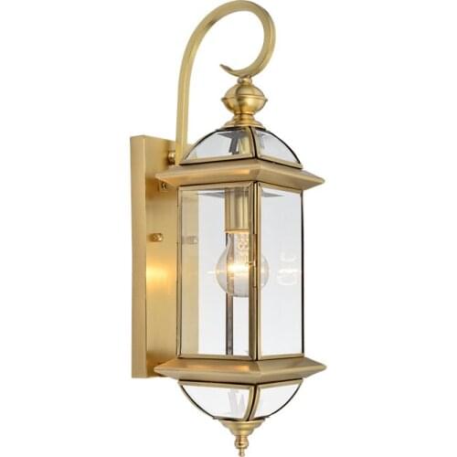 All copper outdoor wall lamp waterproof retro garden villa wall lamp outdoor balcony wall lamp outdoor courtyard wall lamp