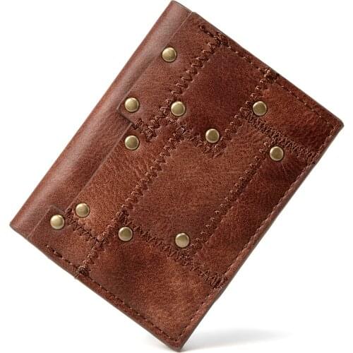 Hot Leather Women Men Wallet Coffee Short Coin Purse Mini Card Holder Designer Luxury Retro Punk Support Dropshiping