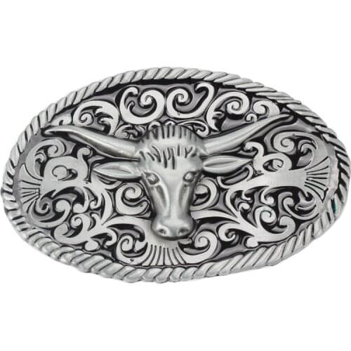 Pattern cow head belt buckle
