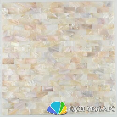 Freshwater shell mother of pearl mosaic tile for house decoration wall tile natural color 11 square feet/lot strip pattern qch20