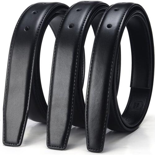 2.4cm 2.8cm 3.0cm 3.2cm 3.5cm 3.8cm Genuine Leather Belt No Buckle Pin Buckle Waist Strap Belts Boby Without Buckle Men Women