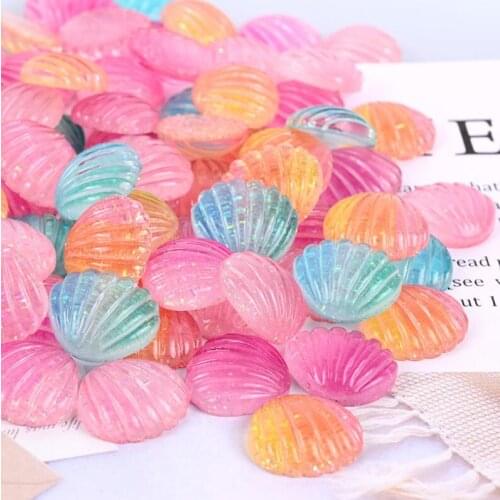 20pcs/pcs Flat Back Resin Cabochon Kawaii shell DIY Hair Bows Center Accessories Scrapbooking Decoration Craft