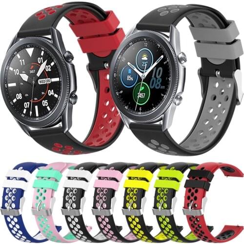 Silicone Watchband For Samsung Galaxy Watch 3 45mm 41mm 46mm 42mm Silicone Band Strap For Samsung S3 / Active 2 Watch Bracelet