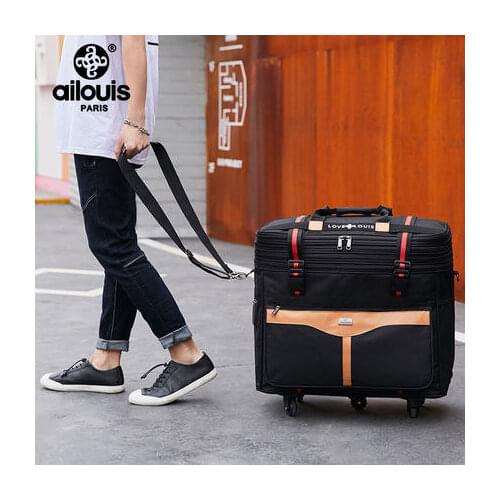 Travel tale Large volume foldable Oxford rolling luggage bag abroad folding trolley suitcase travel bag