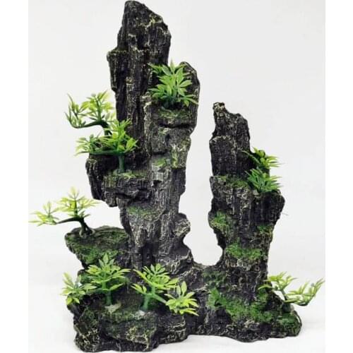 Super Large Aquarium Rockery Decoration Fish Tank Landscaping Artificial Resin Ornament Decor Aquascape Background Accessories