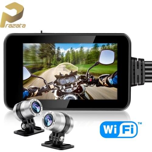 Smart Motorcycle DVR Dash-Cam GPS Intelligent IPS Touch Screen Camera WIFI Motorbike Dual HD Camera 1080P Recorder Waterproof