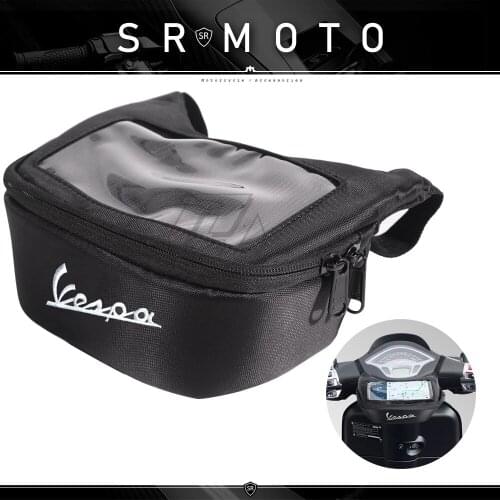 Motorcycle Scooter Handlebar Waterproof Bags Earphone Bag Case for Vespa GTS GTV LX LXV Sprint Primavera 50 125 250 300 etc