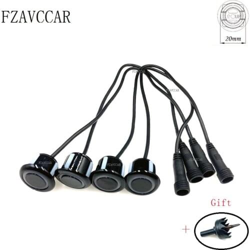 High Quality 4PCS/lot 20mm Black Car Auto Parking Waterproof Sensor Reverse Radar With Removable Adapter