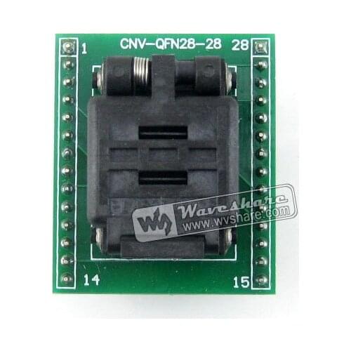 Waveshare QFN28 TO DIP28 (A) Plastronics IC Test Socket Programmer Adapter 0.5mm Pitch for QFN28 MLF28 MLP28 Package