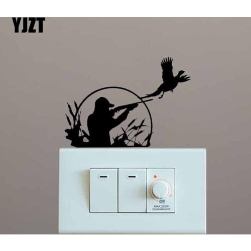 YJZT Hunting Bird Vinyl Wall Decal Switch Sticker Art Cartoon Animal Lving Room Decor 17SS-0597