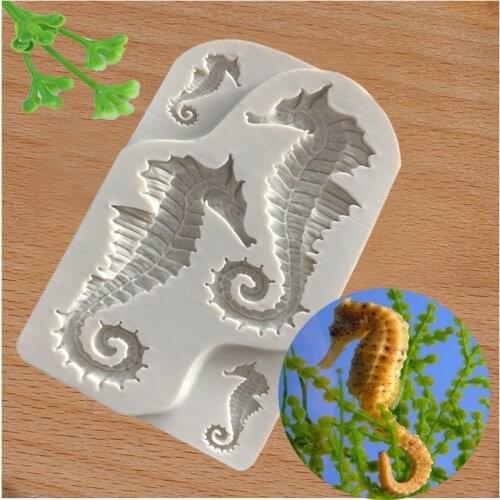 Hippocampus Sea Horse Silicone Mold Fondant Sugarcraft Cake Decorating Tools Chocolate Gumpaste Jelly Mould