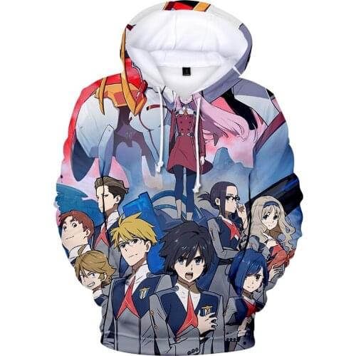 Aikooki 3D Hoodies Darling in the franxx Anime Sweatshirts Men/Women Hooded Fashion 3D Print Dear Frank Hoodies Pullovers