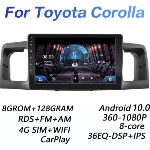 4GRAM+64GROM For toyota Corolla E120 BYD F3 2013-2019 DSP 2 din Android 9.0 4G NET Car Radio Multimedia Video Player carplay
