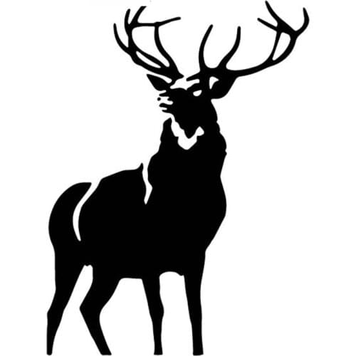 Car Sticker A Proud Deer Alone Decorative Pattern Car Sticker Car Door PVC Decals Waterproof Sunscreen Black/white,17cm*12cm