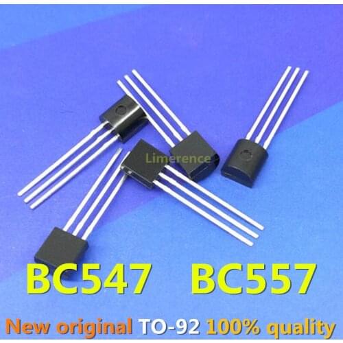 50PCS BC547+BC557 TO92 25pair BC547B BC557B Each 25Pcs Transistor TO-92 new and original IC Chipset