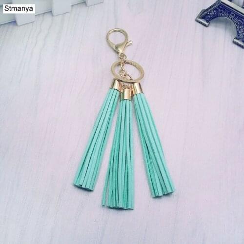 Tassel Key Chain women Tassel KeyChain bag accessory - Fashion 3 suede Tassels Car Key ring fringe jewelry #17021