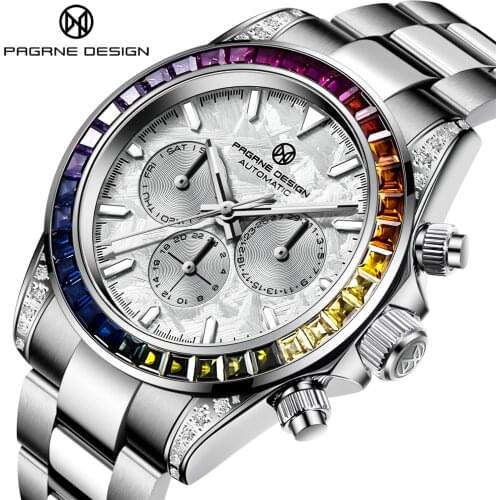 PAGRNI DESIGN Brand Mens Military Sport Watch Cutout Automatic Mechanical Watches Waterproof Stainless Steel Luxury Men Watch