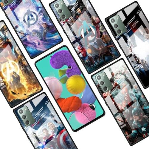 Marvel Avengers hero for Samsung Galaxy Note 20 Ultra 10 Lite Plus 9 8 5G A70 A50 A40 A30 A20 Tempered Glass Phone Case