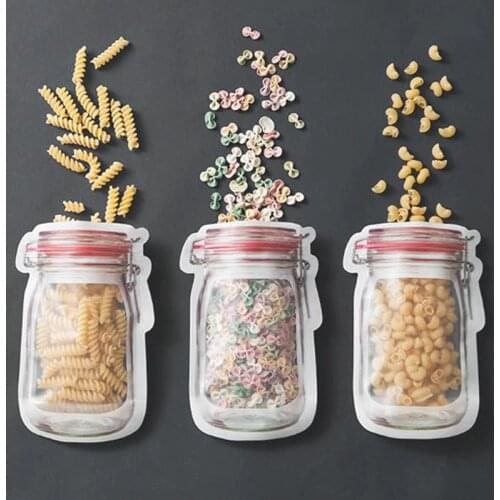 Home Storage Kitchen Fresh Self-sealing Freezer Bag Reusable Silicone Food Freezer Storage Versatile Container Snack Bag