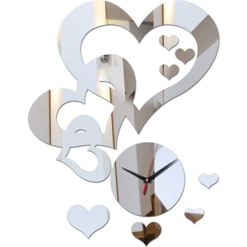 Top hot sale watch clocks home decoration diy 3d mirror wall clock living room quartz acrylic modern design