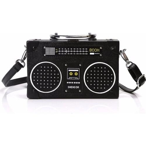 Personality Sequin Radio Style Crossbody Bags For Women Pu Leather Harajuku Shoulder Messenger Bag Mini Fashion Ladies HandBag