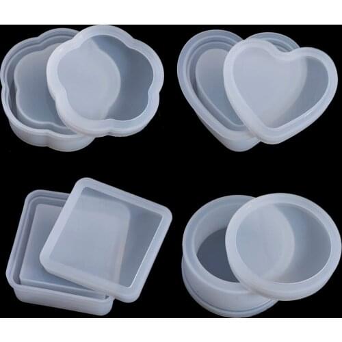 Storage Box Silicone Mold Heart Shape Crystal Epoxy Resin Casting Molds DIY Crafts Gift Box Jewelry Storage Box Making Tools