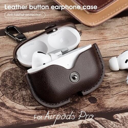 Leather Bluetooth Wireless Earphone Case For AirPods Pro case Genuine Protective Cover For Apple Airpods 2 air pods Charging Box