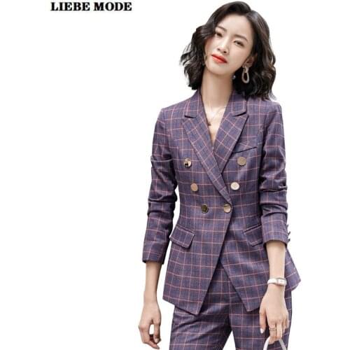 Женские стильные брючные костюмы LIEBE MODE China At AliExpress