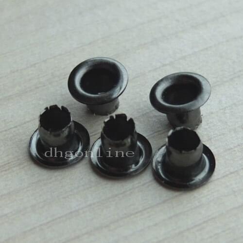 Lot 1000 Grommets Eyelets for Canvas Clothes Leather Self Backing 4mm Nickle and Black