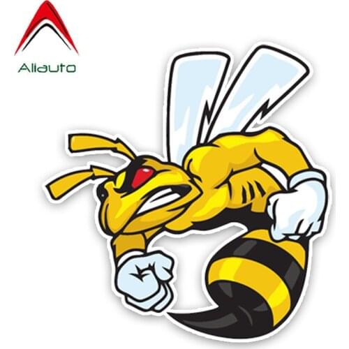 Aliauto Lovely Angry Hornets Cartoon Car Sticker Auto Decorative PVC Decal for Toyota Proda Corolla 2014 Auris Honda,14CM*14CM
