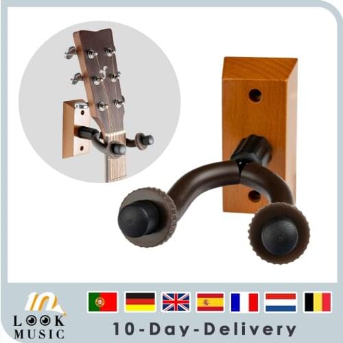 Guitar Wall Mount Guitar Hanger Hook Holder Wall Mounted Hanging Stand Wooden Wood Base for Bass Electric Acoustic Guitar