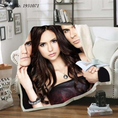 NEW Vampire Diaries 3D Printed Fleece Blanket for Beds Thick Quilt Fashion Bedspread Sherpa Throw Blanket Adults Kids 13