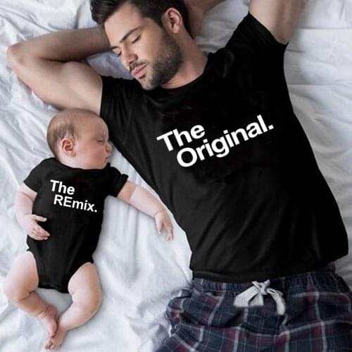 The Original Remix Family Matching Outfits Daddy Mom Kids T-shirt Baby Bodysuit Family Look Father Son Clothes Fathers Day Gift