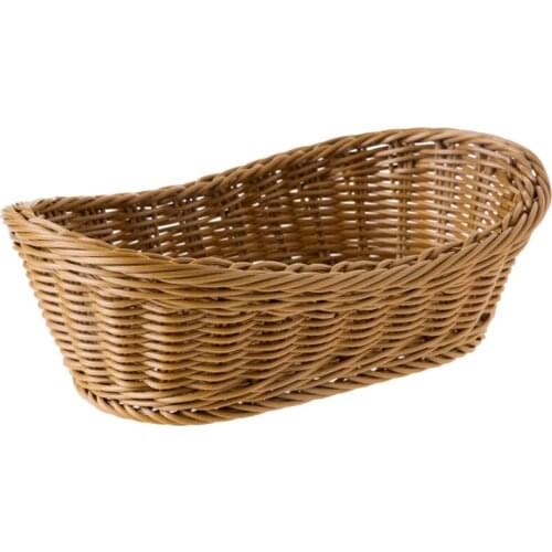 Oval Wicker Woven Bread Basket, 10.2Inch Storage Basket for Food Fruit Cosmetic Storage Tabletop and Bathroom