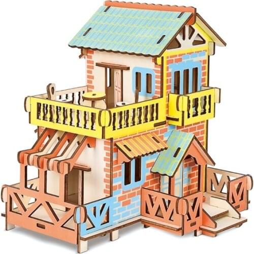 Craft Diy Kids Toy Of 3D Wooden Puzzle House For Children Adult Assembly Model House Montessori Educationaly Toy As Hobby Gift