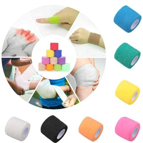 2.5/5cm Self-adhesive Bandage First Aid Kit Sports Body Gauze Vet Medical Tape Security Protection Emergency